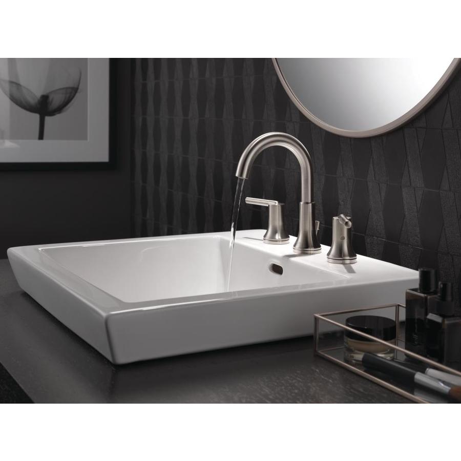 Delta Trinsic Stainless 2 Handle Widespread Watersense Bathroom Sink Faucet With Drain In The 6231