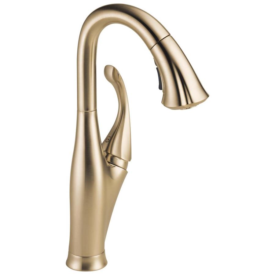 Delta Addison Champagne Bronze 1 Handle Deck Mount Pull Down Handle Kitchen Faucet In The Kitchen Faucets Department At Lowescom