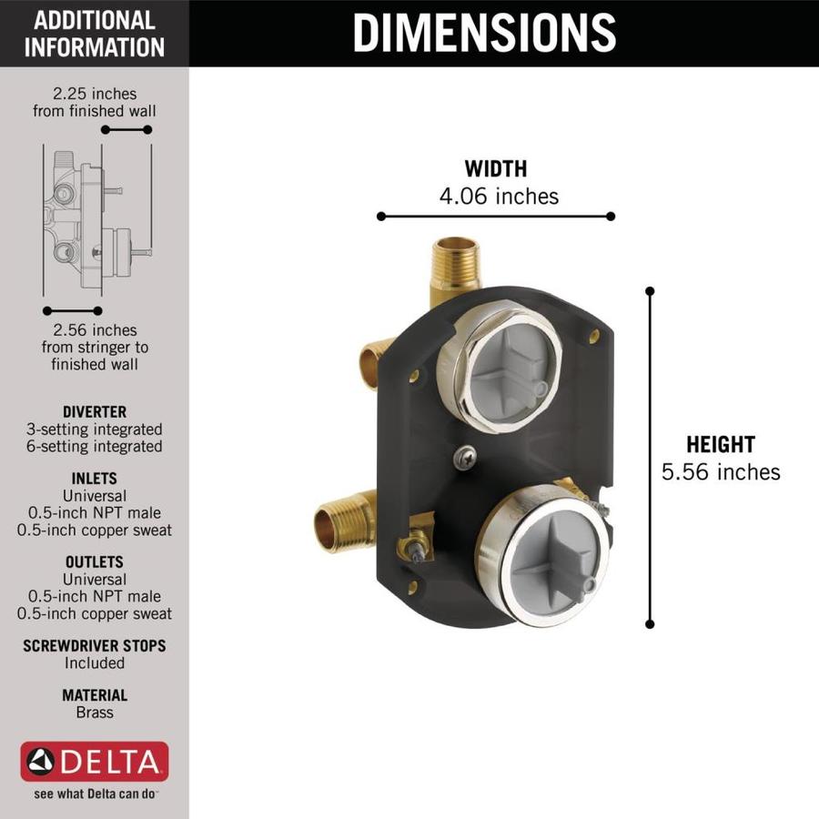 Delta 12 In Id X 12 In Od Brass Diverter Valve In The Tub And Shower