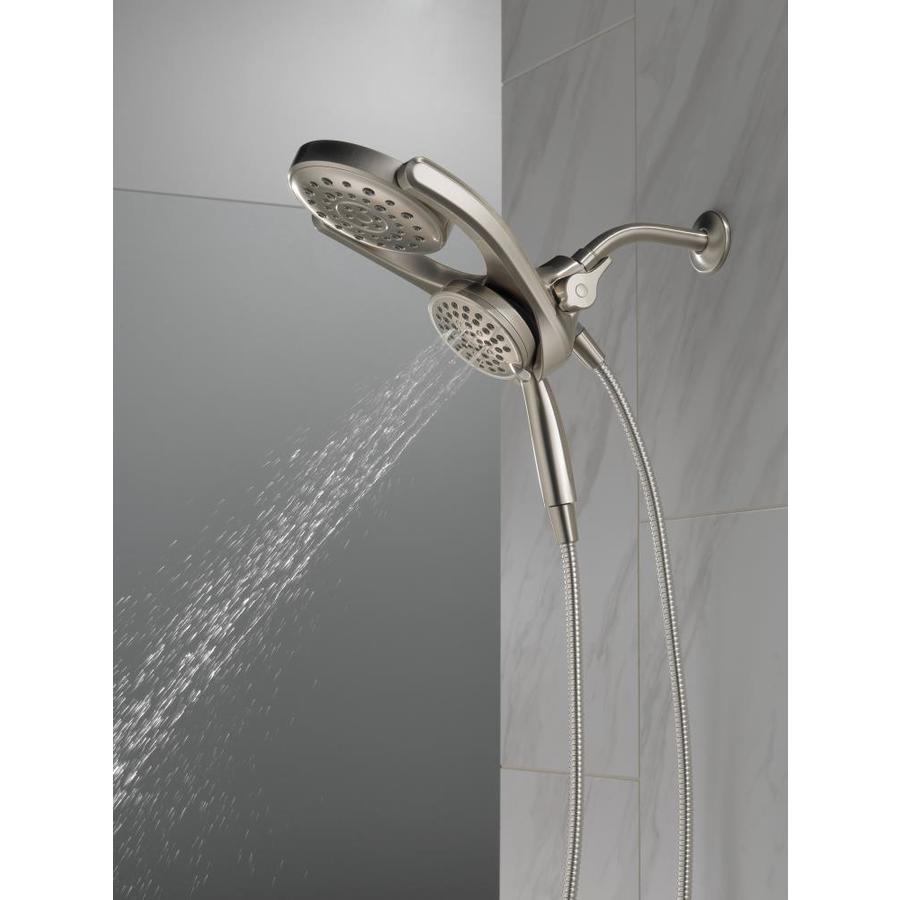 Delta HydroRain Spotshield Brushed Nickel 4Spray Dual Shower Head 2.5