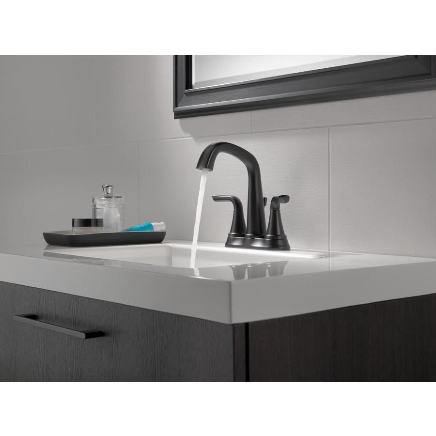 Delta Larkin Matte Black 2Handle 4in Centerset WaterSense Bathroom