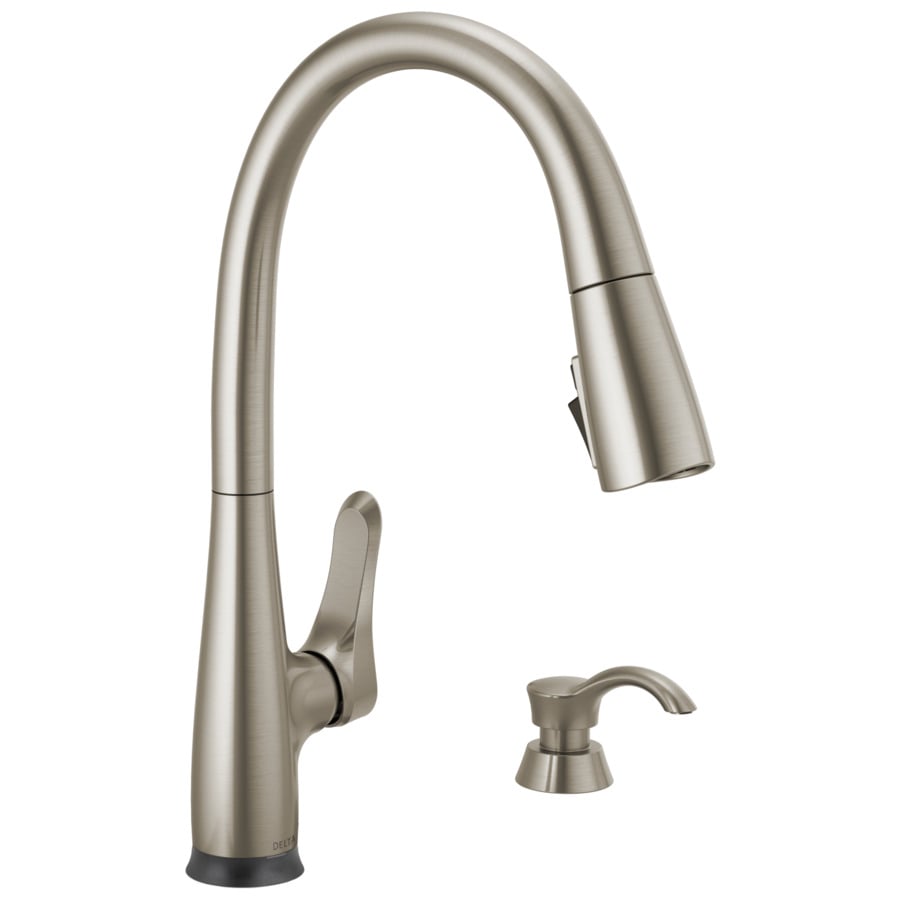 Delta Dunsley Voiceiq Spotshield Stainless 1 Handle Deck Mount Pull Down Touchless Kitchen Faucet In The Kitchen Faucets Department At Lowescom