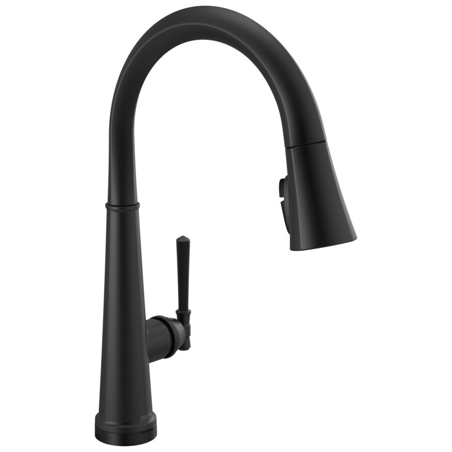 Delta Emmeline Matte Black 1 Handle Deck Mount Pull Down Touch Kitchen Faucet Deck Plate Included In The Kitchen Faucets Department At Lowescom