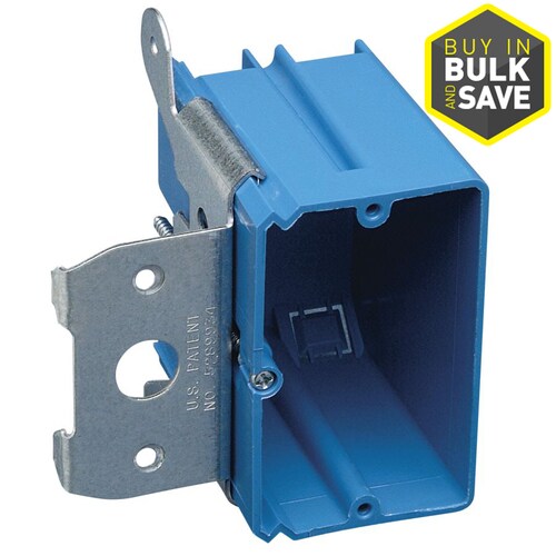 CARLON 1 Gang Blue Plastic New Work Standard Adjustable Wall Electrical