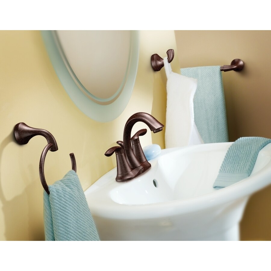 Moen Eva 24-in Oil-Rubbed Bronze Wall Mount Single Towel Bar in the