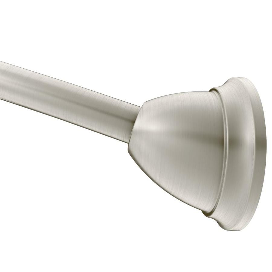 Shop Moen 60in Tension Mount Brushed Nickel Curved Adjustable Shower