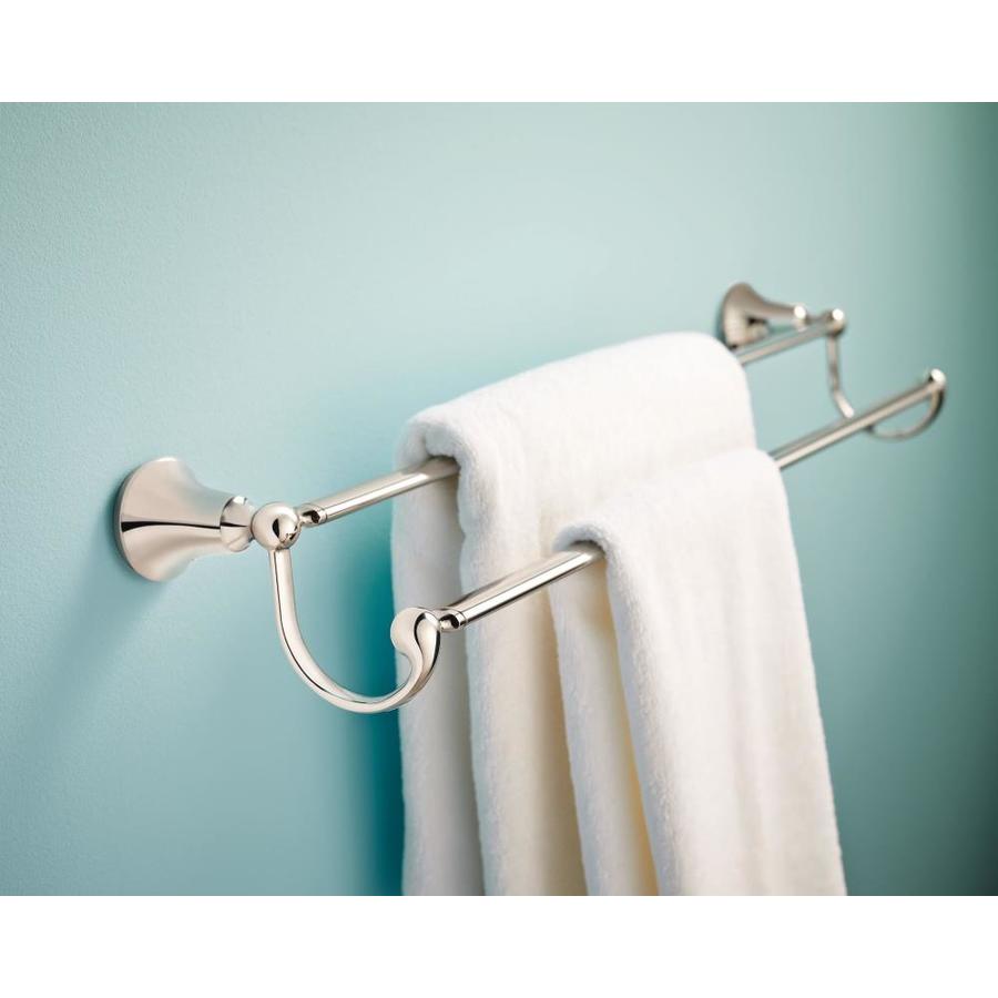 Moen Wynford 24in Chrome Wall Mount Double Towel Bar in the Towel Bars