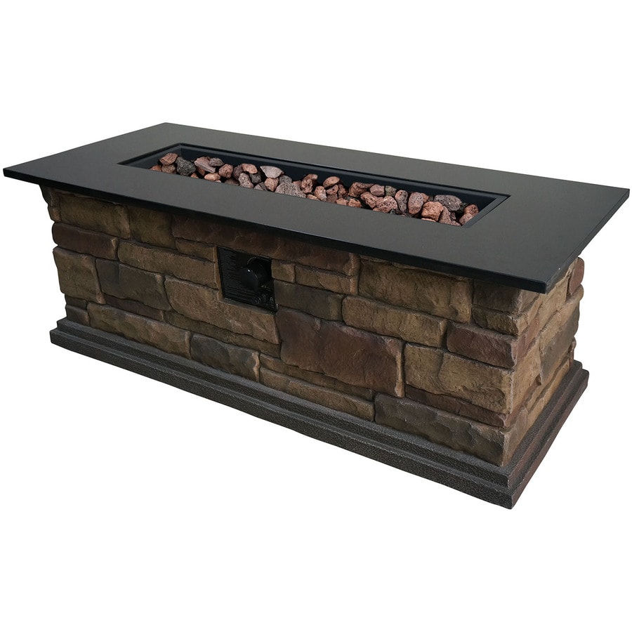 Bond Canyon Ridge 20 In W 50000 Btu Stone Look Composite Fire Table In The Gas Fire Pits Department At Lowes Com