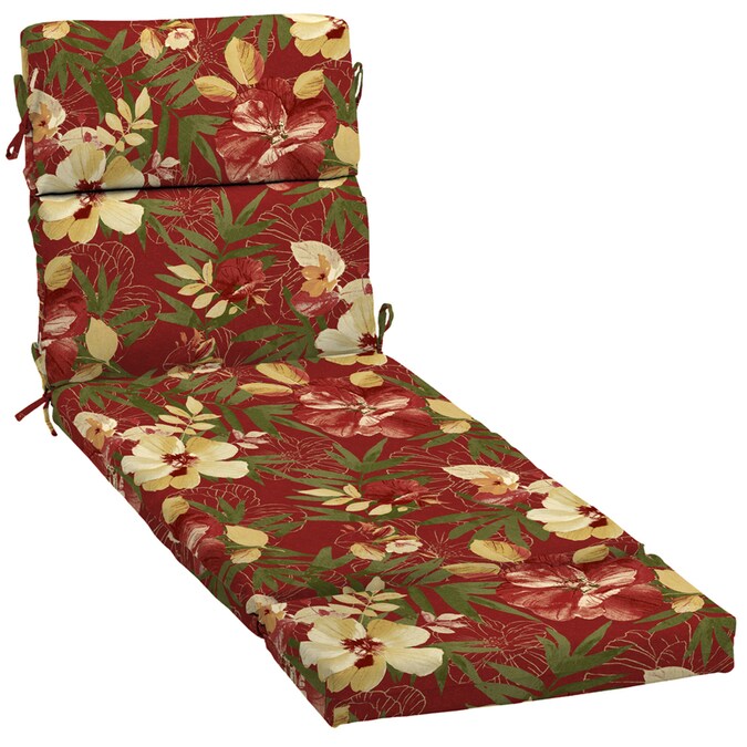 Garden Treasures Red Floral Cushion for Chaise Lounge in the Patio