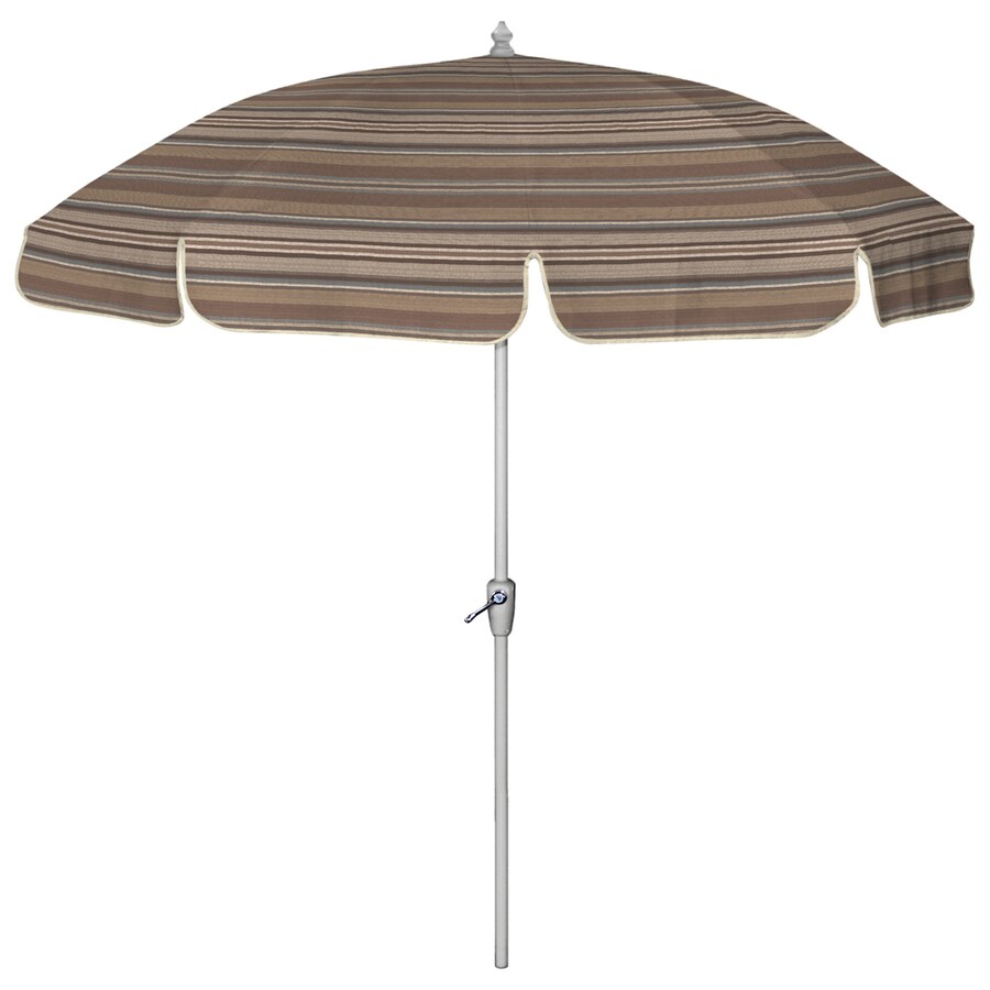 7 Ft 6 In Striped Stone Round Patio Umbrella In The Patio Umbrellas Department At Lowes Com