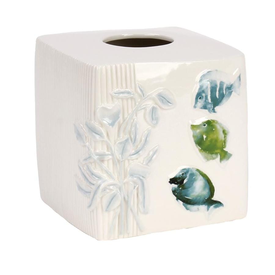 white ceramic tissue holder