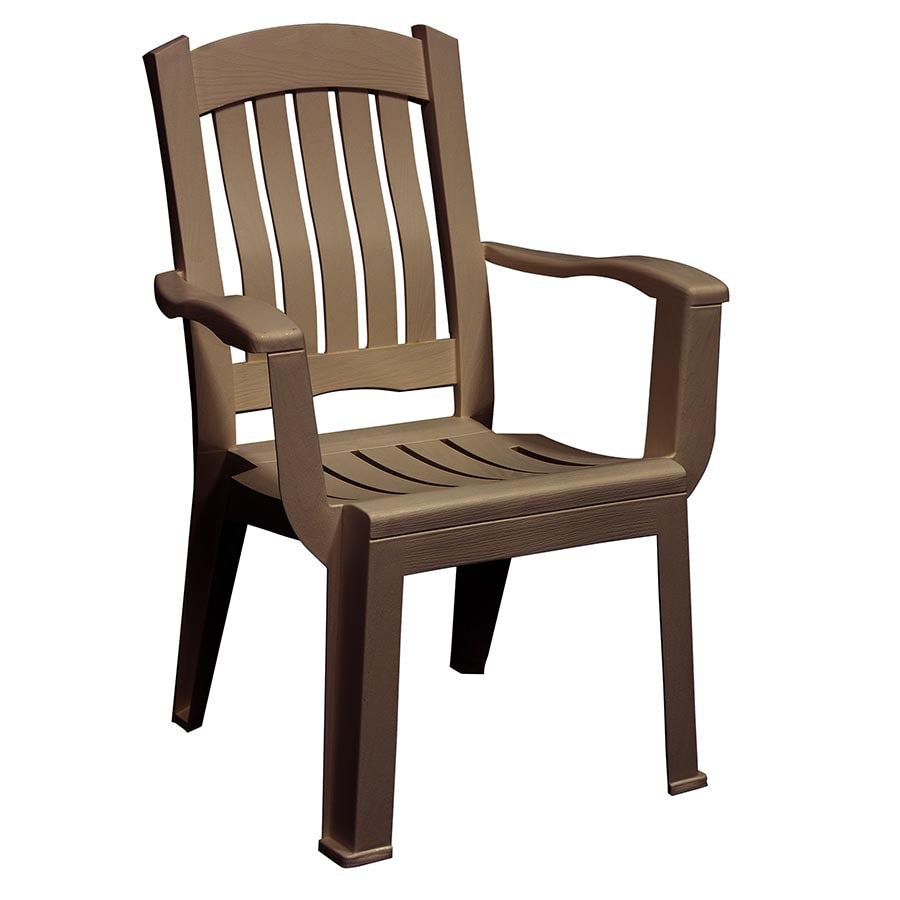 Shop Adams Mfg Corp Earth Brown Resin Stackable Patio Dining Chair at