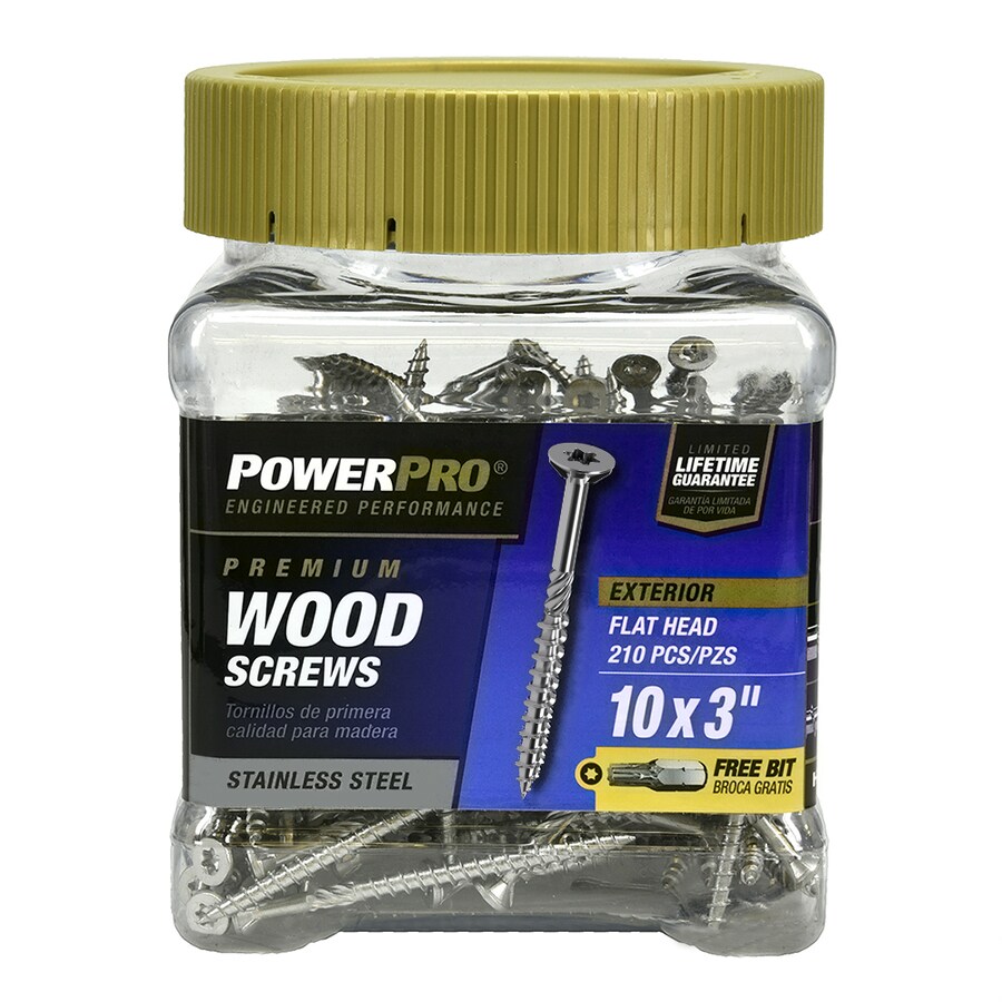 Power Pro 10 x 3in Yellow Zinc Stainless Steel Flat Exterior Wood