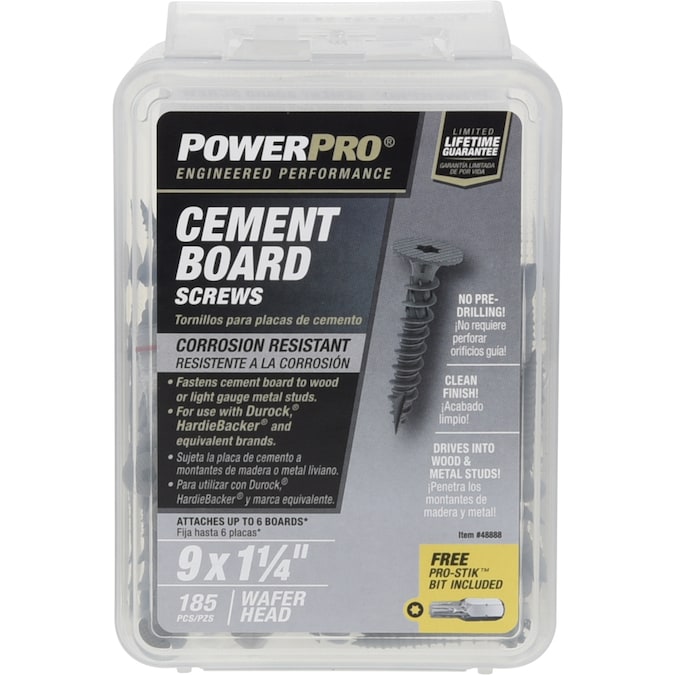 Power Pro #9 x 1-1/4-in Ceramic Star-Drive Cement Board Screws (185