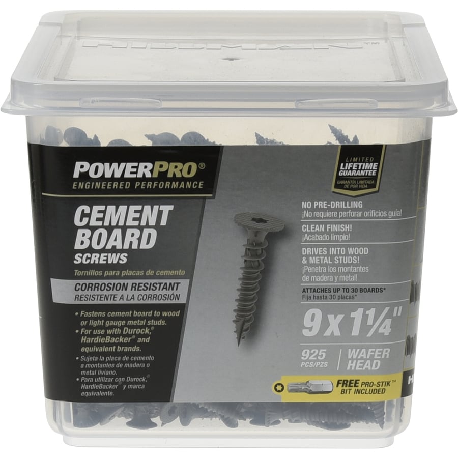 Power Pro 9 x 11/4in Ceramic StarDrive Cement Board Screws (925Count) in the Cement Board