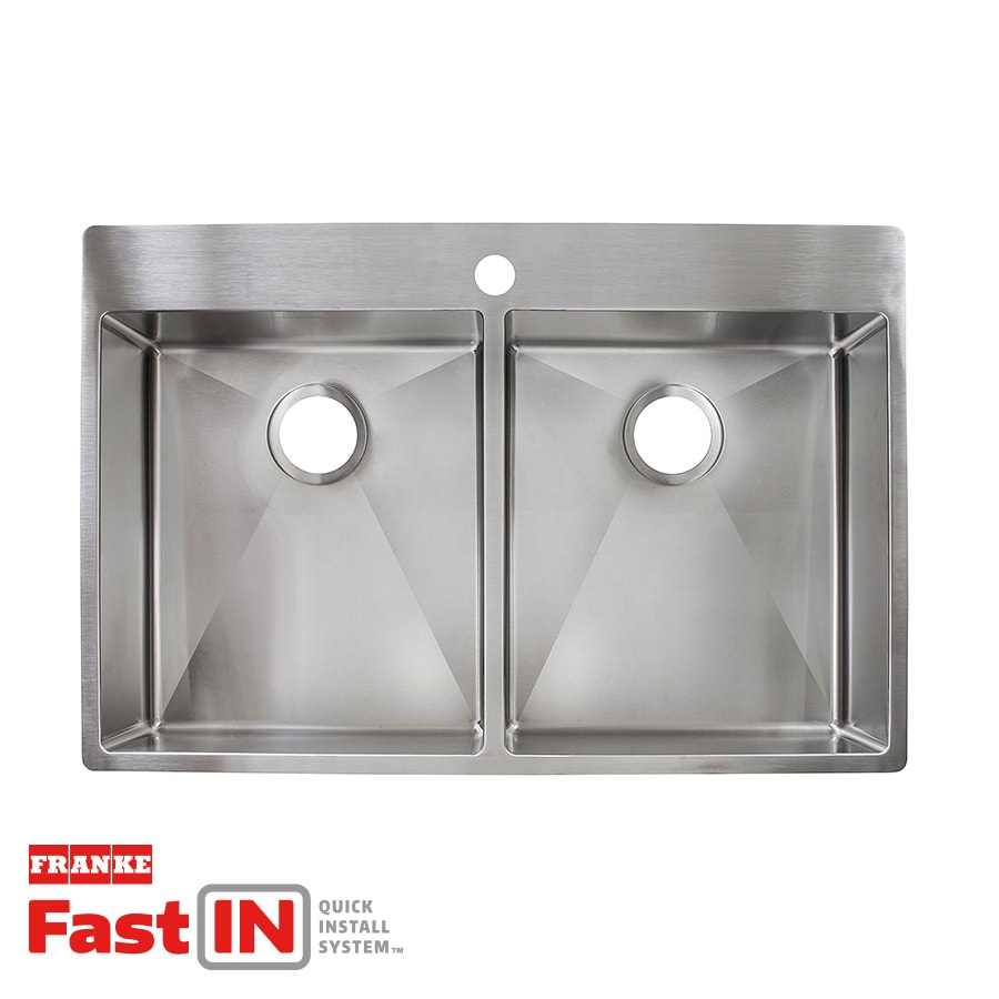 Franke Vector 33 5 In X 22 5 In Stainless Steel Double Equal Bowl