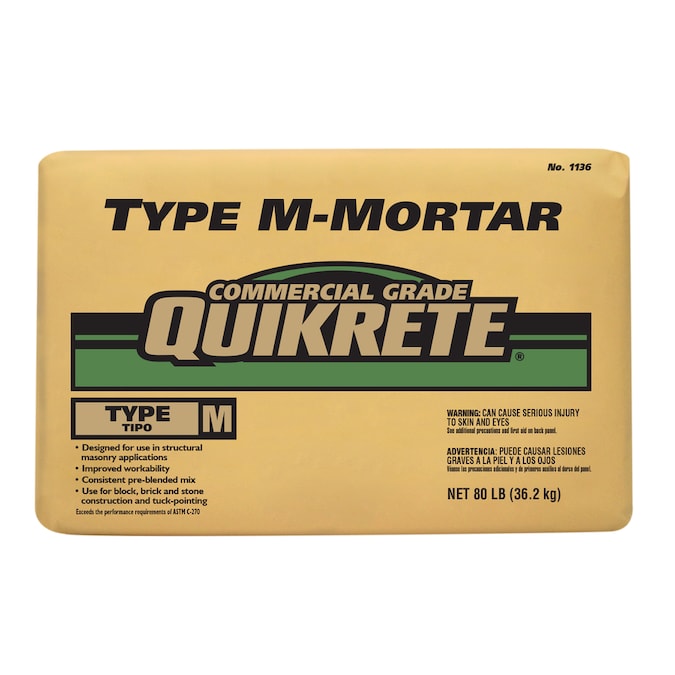 QUIKRETE Commercial Grade 80-lb Gray Type-M Mortar Mix in the Mortar