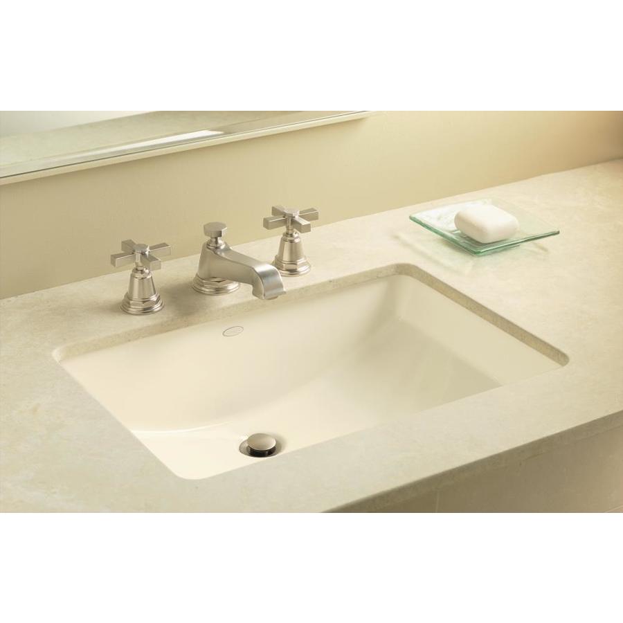 KOHLER Ladena Biscuit Undermount Rectangular Bathroom Sink with