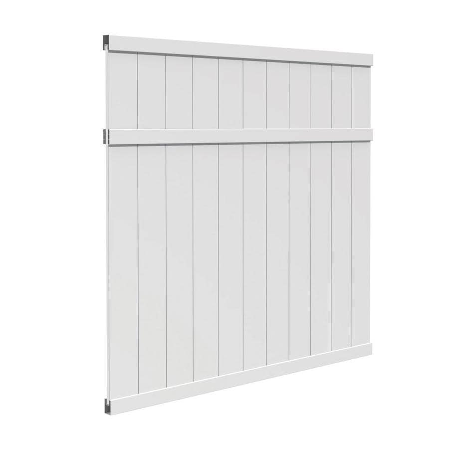 Freedom Pre Assembled Brighton 6 Ft H X 6 Ft W White Vinyl Flat Top Fence Panel In The Vinyl Fence Panels Department At Lowes Com