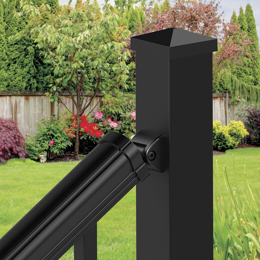 Freedom Cambridge Matte Black Aluminum Stair Post Connector In The Deck