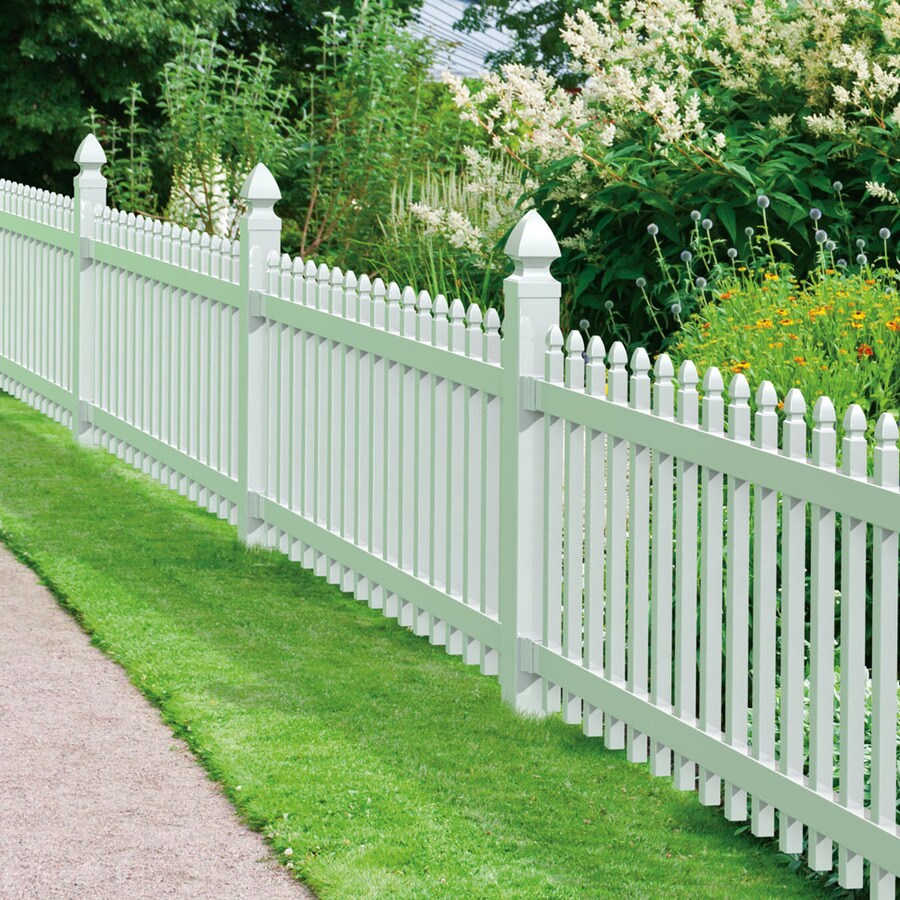 Freedom Pre Assembled Newport 3 Ft H X 8 Ft W White Vinyl Gothic Fence Panel In The Vinyl Fence Panels Department At Lowes Com