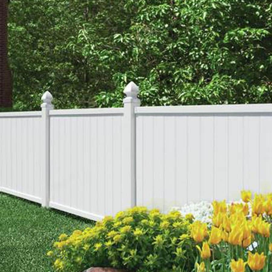 Shop Freedom Pre Assembled Crosston White Vinyl Privacy Fence Panel Common 4 Ft X 6 Ft Actual 5295