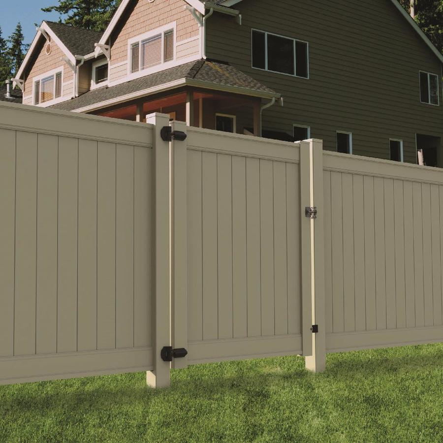 Freedom Emblem 6-ft H X 5-ft W Sand Vinyl Fence Gate In The Vinyl Fence ...