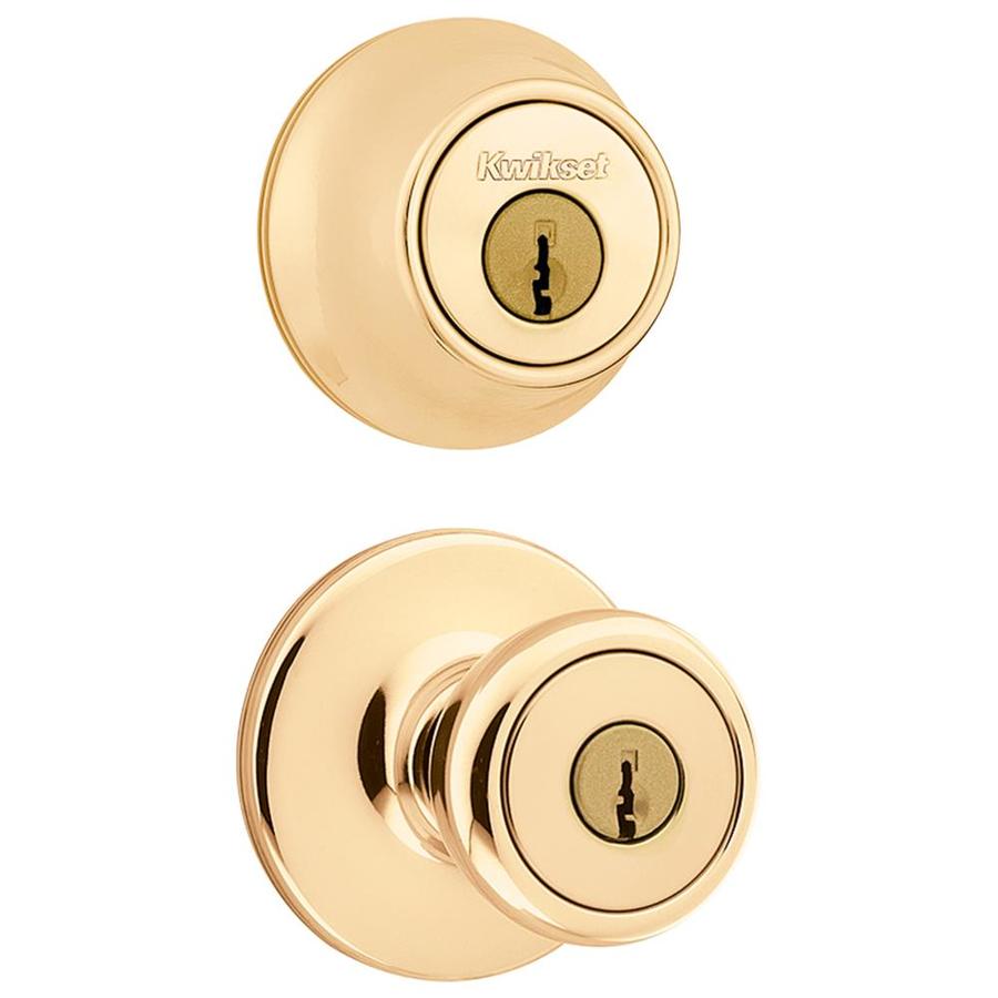 Kwikset Tylo Polished Brass Doublecylinder Deadbolt Keyed Entry Door