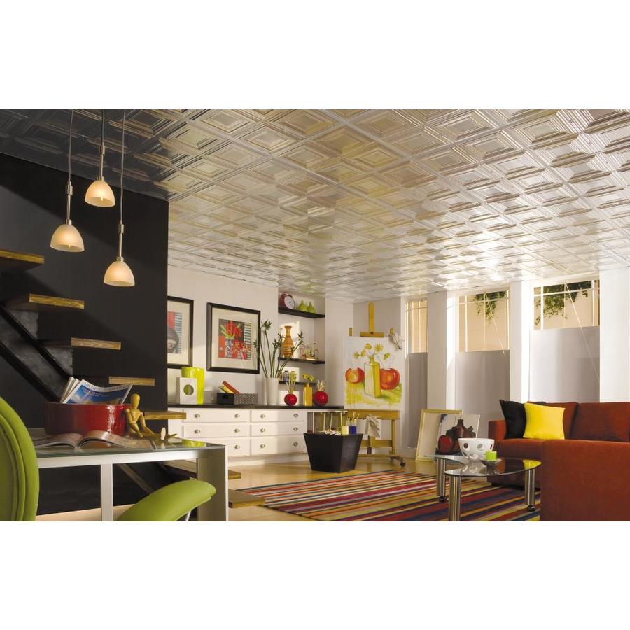 Armstrong Ceilings 24 In X 24 In Metallaire Medium Panels Lacquered Steel Metal Tin 15 16 In Drop Panel Ceiling Tiles In The Ceiling Tiles Department At Lowes Com