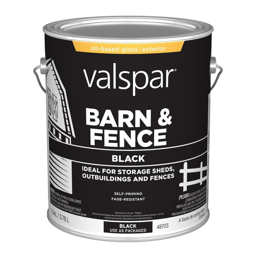 Valspar Barn & Fence Gloss Black Exterior Paint (1Gallon) in the