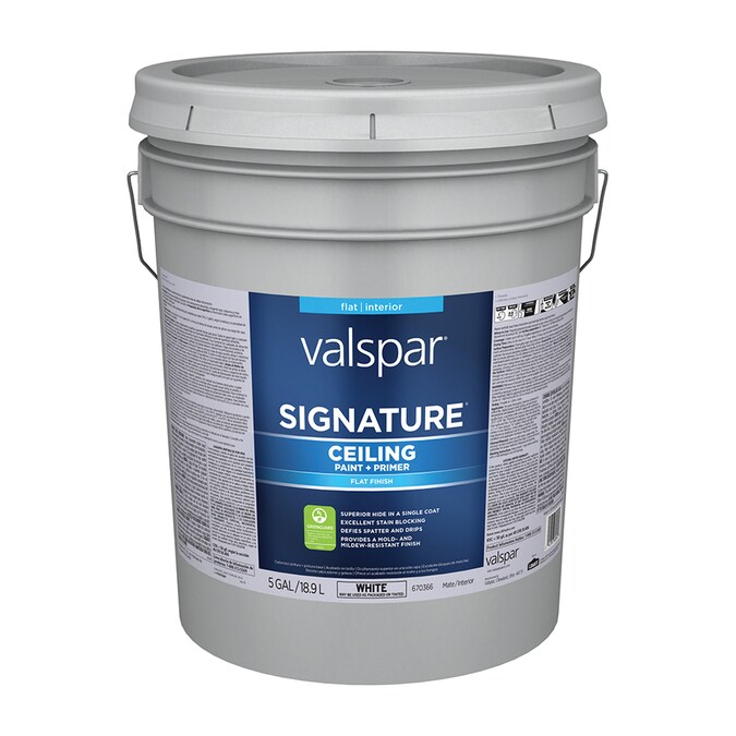 Valspar Signature Flat Ceiling White Tintable Interior Paint (5Gallon