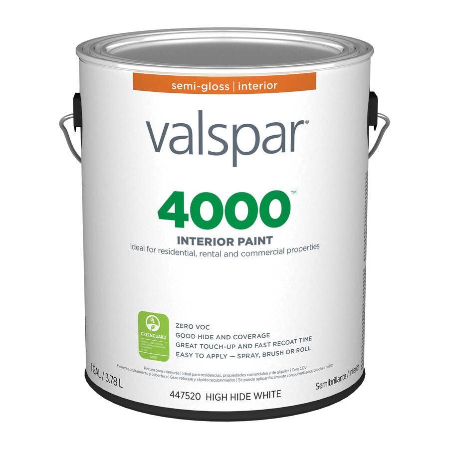 Valspar 4000 Semi Gloss High Hiding White Interior Paint 1 Gallon In The Interior Paint Department At Lowes Com