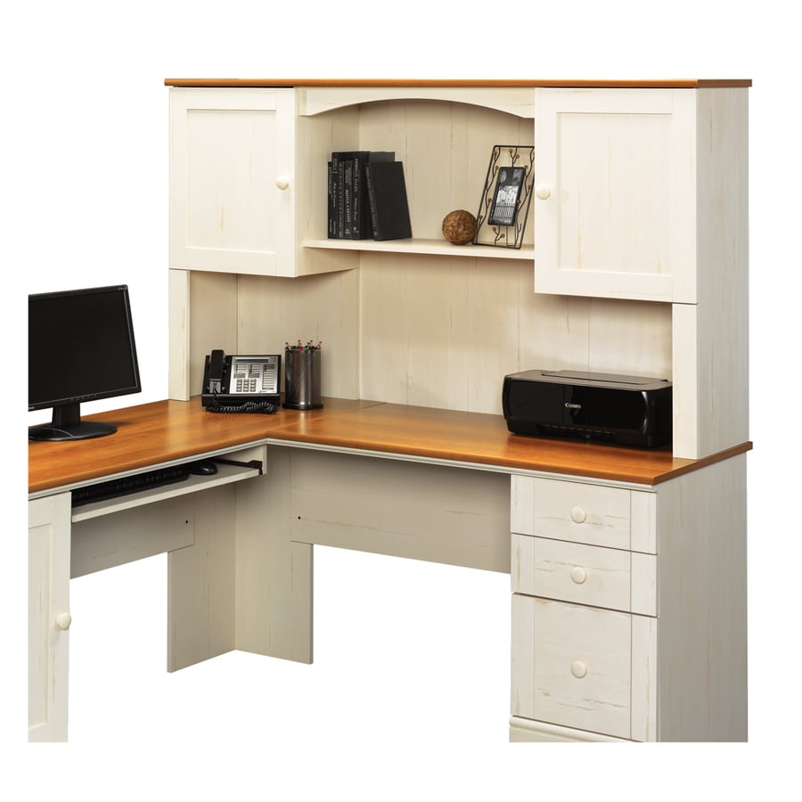 Shop Sauder Harbor View Antiqued White L-Shaped Desk at 