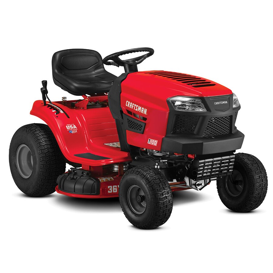 Craftsman T100 11 5 Hp Manual Gear 36 In Riding Lawn Mower With Mulching Capability Included In The Gas Riding Lawn Mowers Department At Lowes Com