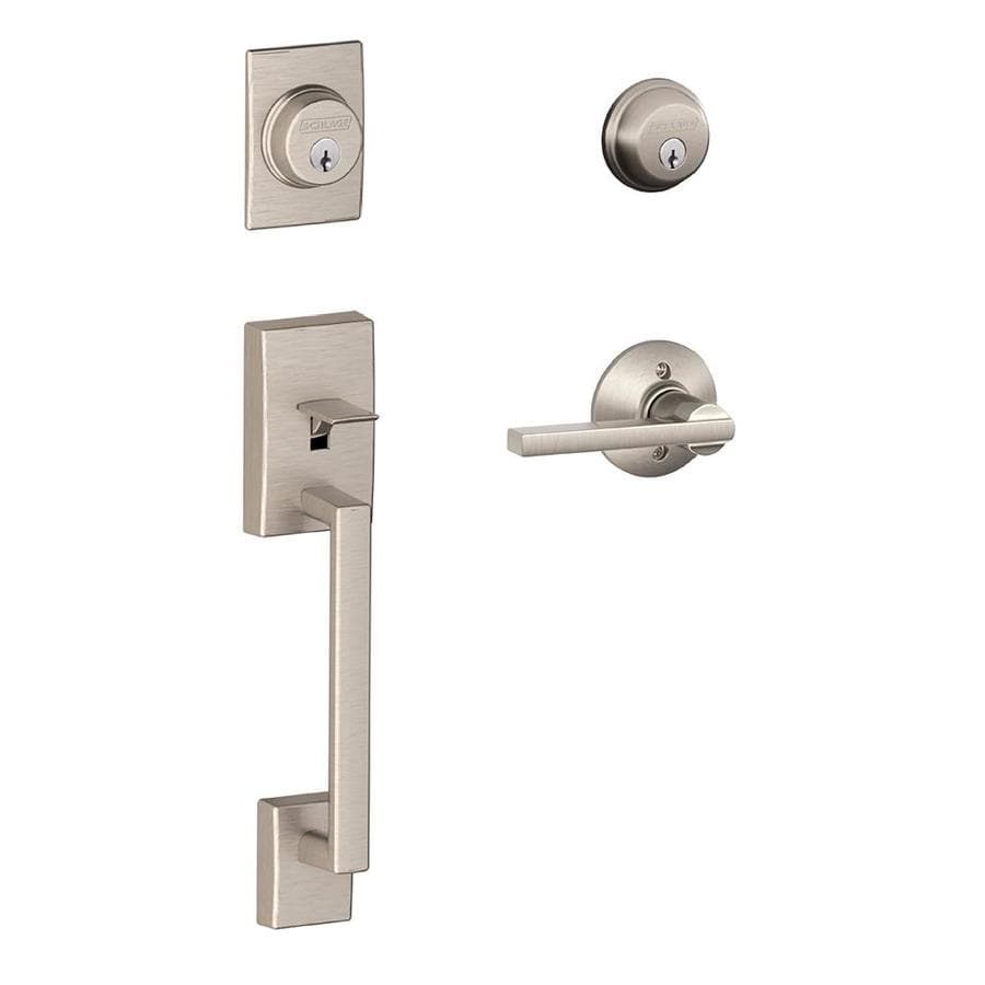 Shop Schlage F Century x Latitude Lever Satin Nickel DualLock Keyed