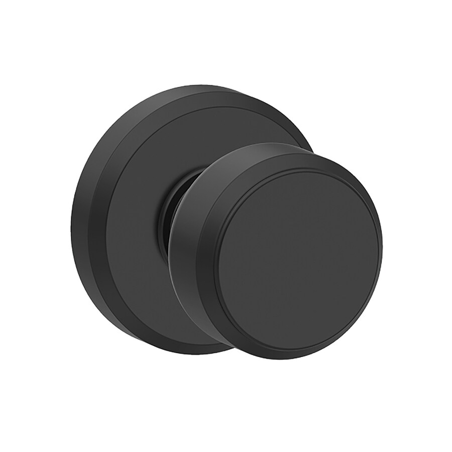 Schlage F10 Bwe Gsn Bowery Greyson Matte Black Passage Door Knob In The Door Knobs Department At Lowes Com