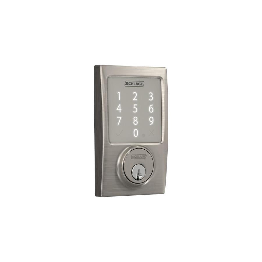 Schlage Be479 Cen Sense Century Satin Nickel Single Cylinder Deadbolt 1 Cylinder Electronic 0752