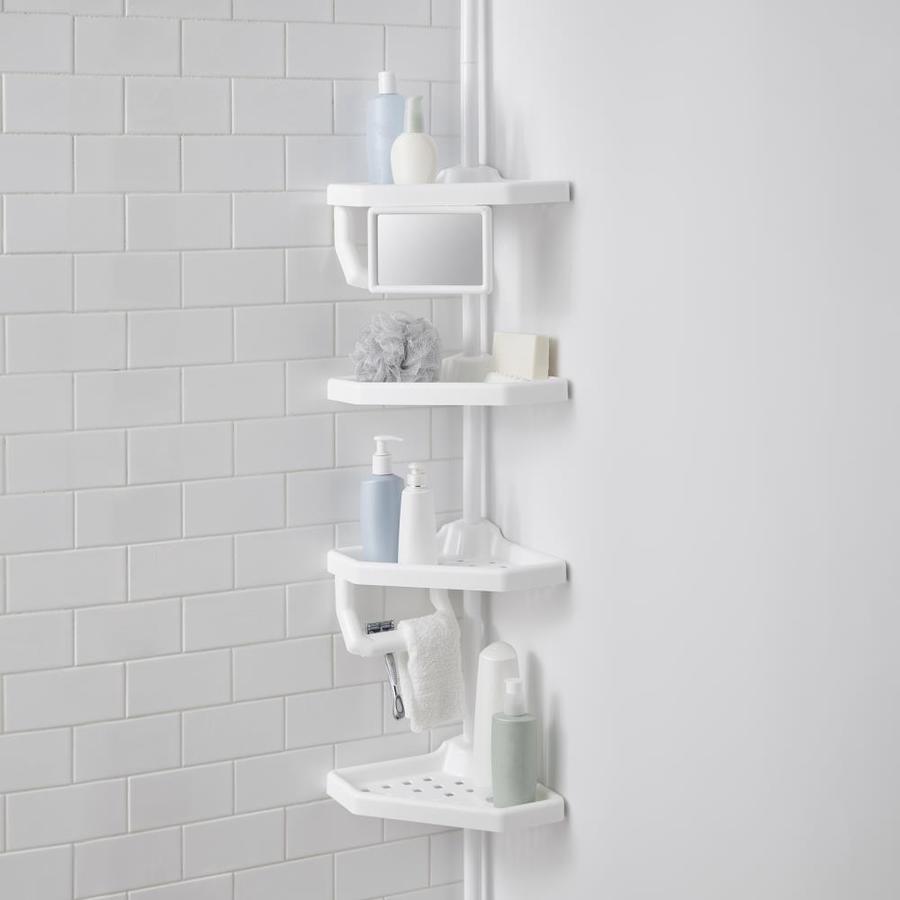 Style Selections Style Selections Tension Pole Shower Caddy, White in the Freestanding Shower