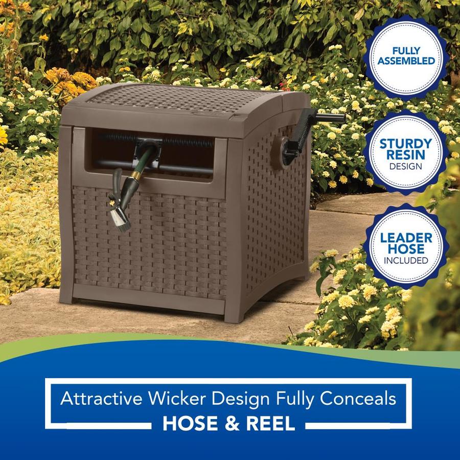 Suncast Suncast Resin Wicker Hose Hideaway with Hose Guide Durable