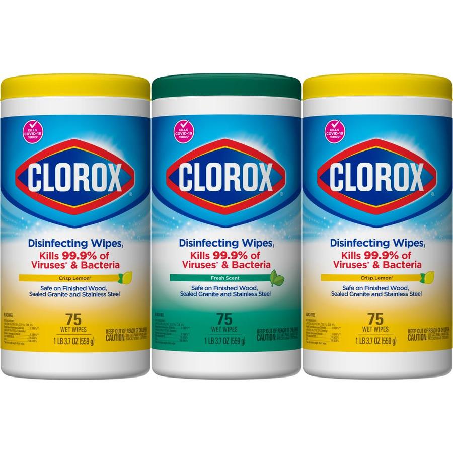 Clorox 3Pack 225Count Crisp Lemon and Fresh Scent Disinfectant Wipes