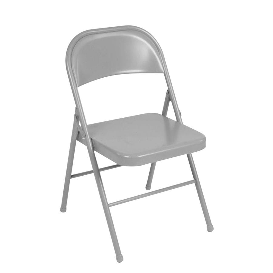 Cosco Indoor Gray Metal Solid Standard Folding Chair in the Folding