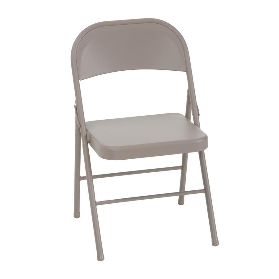 Tan Metal Solid Standard Folding Chair 