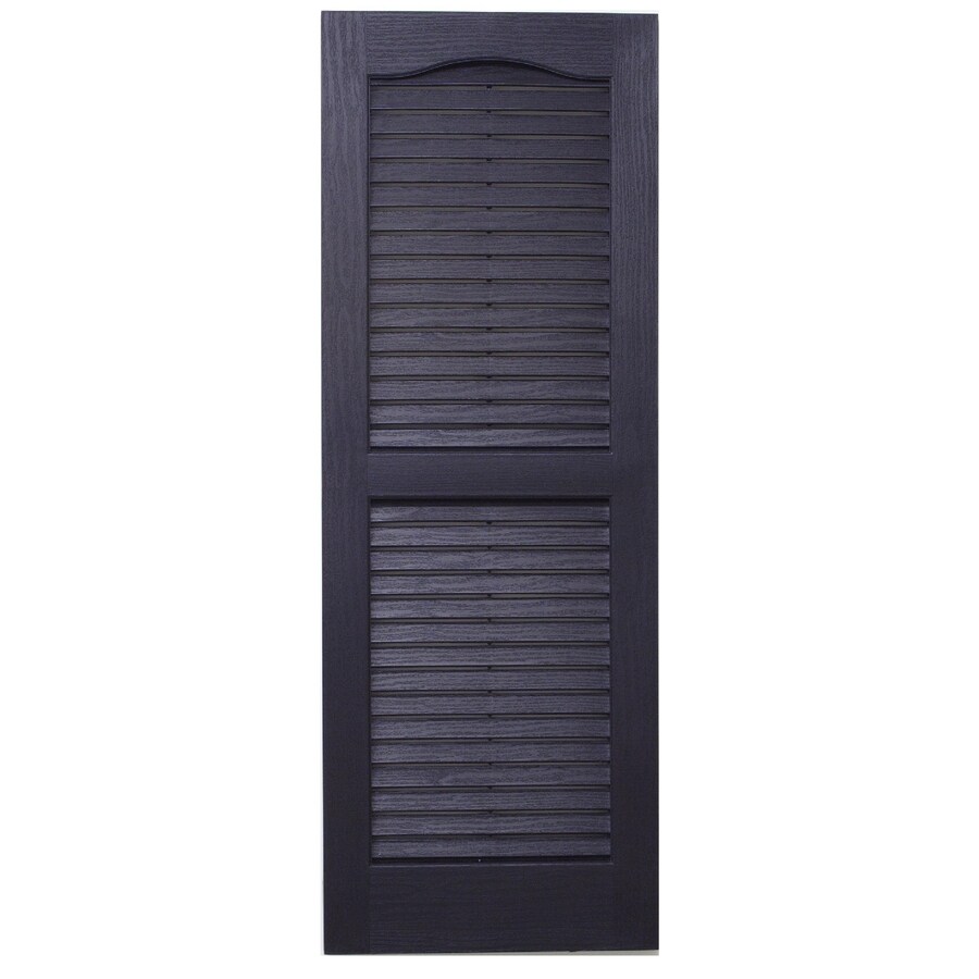 Shop Severe Weather 2 Pack Black Louvered Vinyl Exterior Shutters Common 15 In X 67 In Actual