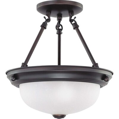 Divina 13.72-in Mahogany Bronze Incandescent Semi-flush Mount Light Divina 13.72-in Mahogany Bronze Incandescent Semi-flush Mount Light