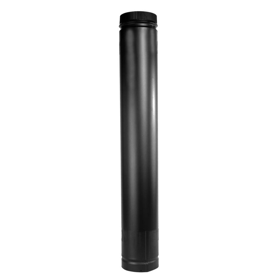 Shop SuperVent 68 in L X 6 in Dia Black Insulated Double Wall Steel 