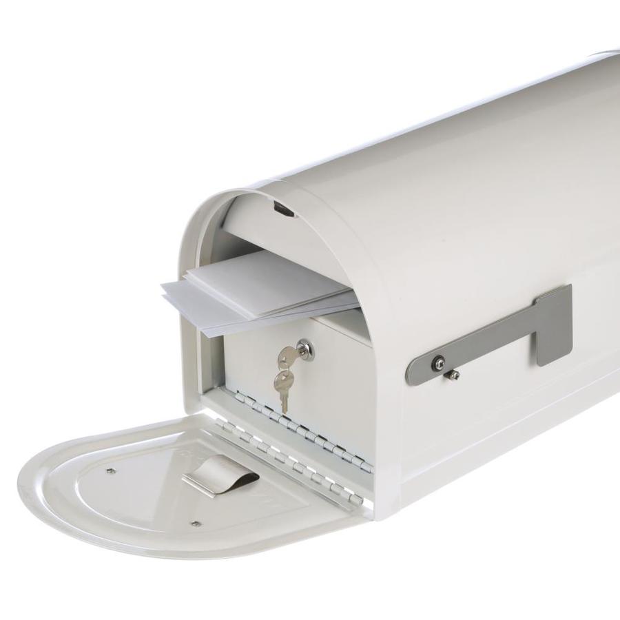 Gibraltar Mailboxes Reliant Large Metal White Post Mount Locking ...