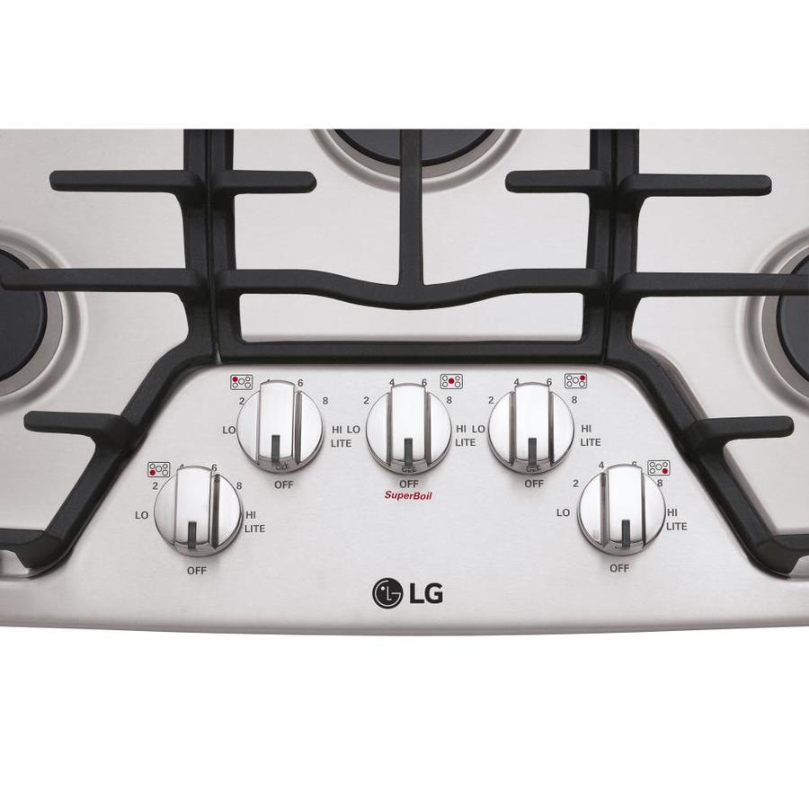 LG 30in 5 Burners Stainless Steel Gas Cooktop in the Gas Cooktops