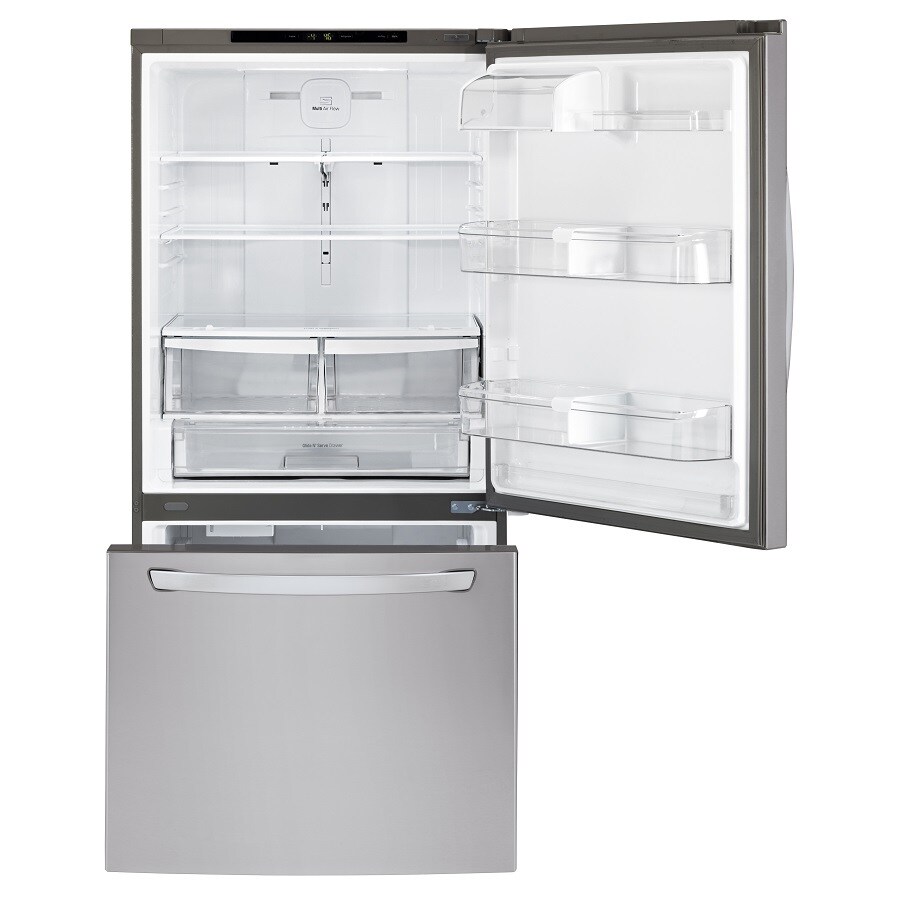 Lg 238 Cu Ft Bottom Freezer Refrigerator With Single Ice Maker Stainless Steel Energy Star In