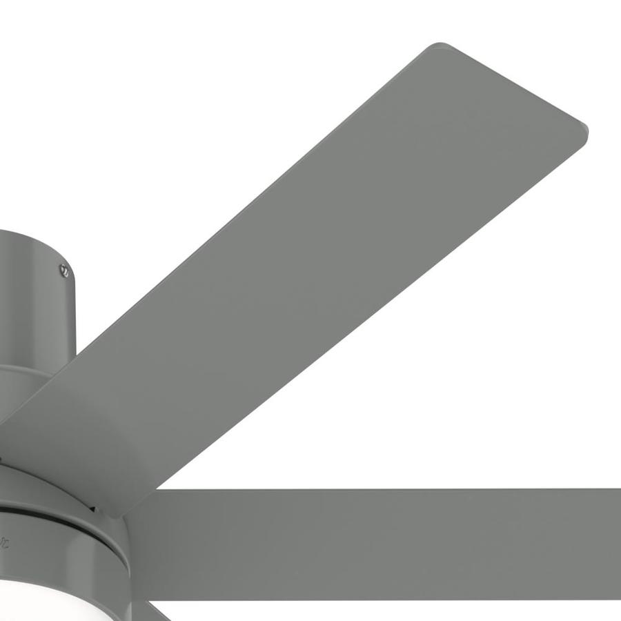 Hunter Marshal 52-in Quartz Grey LED Indoor Flush Mount Ceiling Fan with Light and Remote (6 