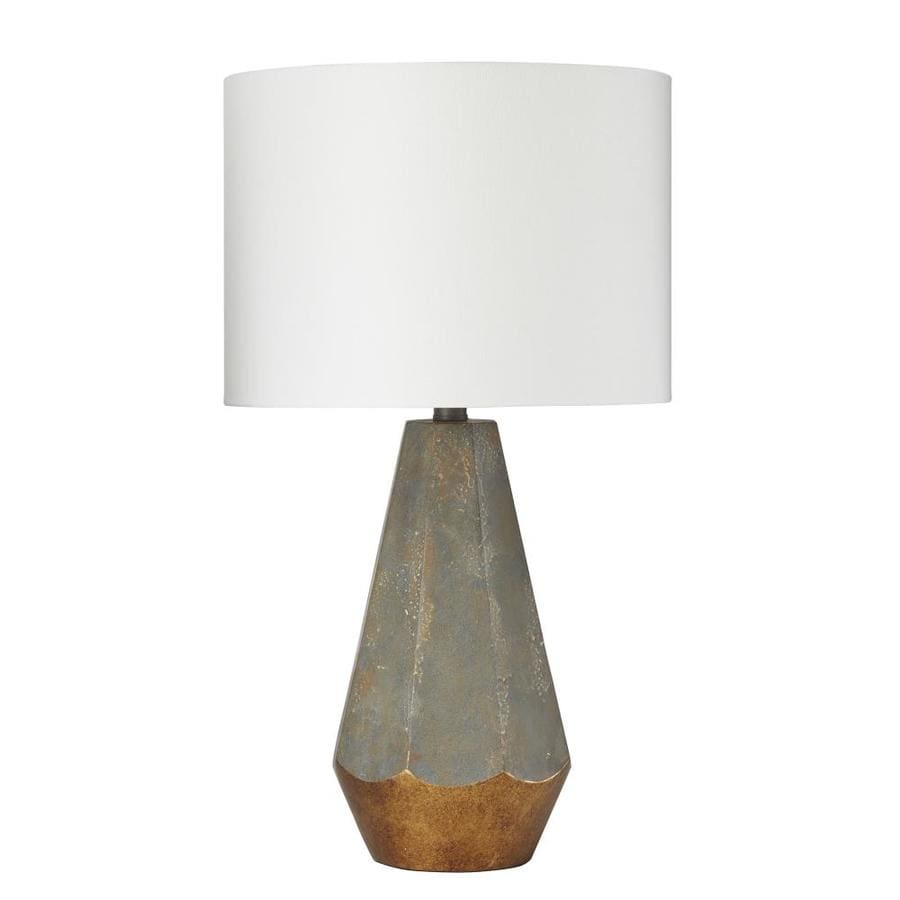 grey and gold lamp